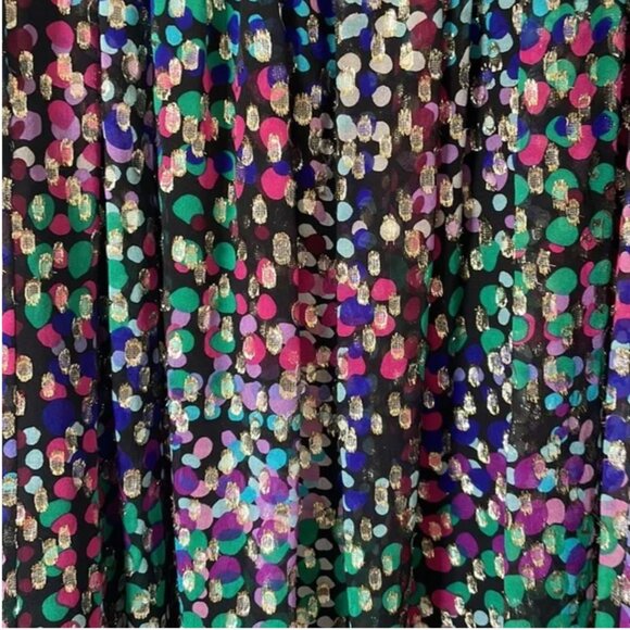 Kate Spade Metallic Multi Polka Dot Silk Wrap Mini Dress - Picture 7 of 7